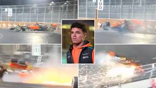 Lando Norris taken to hospital after dramatic crash at Las Vegas GP as 'frightening' radio message emerges